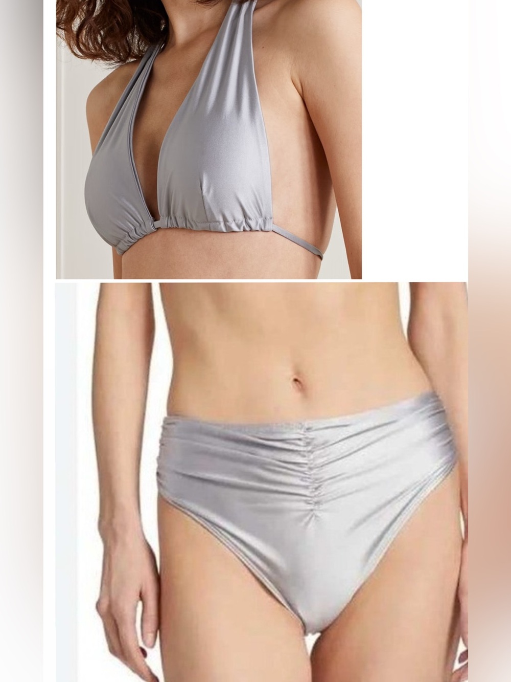 Good American Metallic Silver Bikini set
